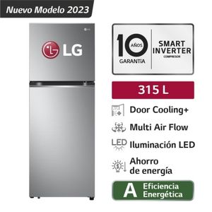 Oferta de Refrigeradora LG DoorCooling 315LT GT31BPP Plateada por S/ 1649 en Tiendas EFE